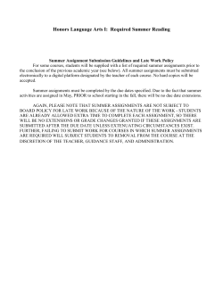 Honors Language Arts I - Chillicothe City Schools