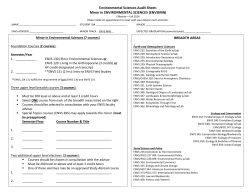 ENVS Minors Audit Sheet - Department of Environmental Sciences
