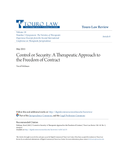 A Therapeutic Approach to the Freedom of Contract