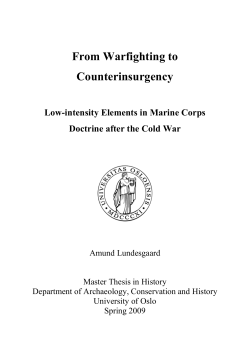 From Warfighting to Counterinsurgency