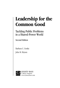 Leadership for the Common Good: Tackling Public