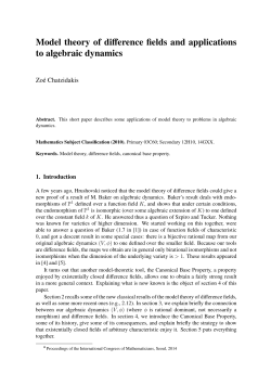 Model theory of difference fields and applications to algebraic