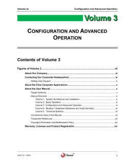 OMNI 3000/6000 Flow Computer User Manual, Volume 3