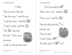 I Wish The cat sat in the tree. "See the moon!" said the cat. "I see the