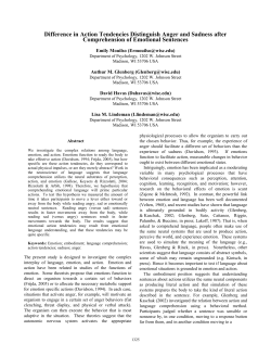 Difference in Action Tendencies Distinguish Anger and