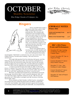 october - Blue Ridge Chorale of Culpeper