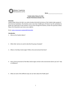 1 Name Pueblo Indian History for Kids Student Worksheet (Grades 4