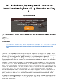 Civil Disobedience, by Henry David Thoreau