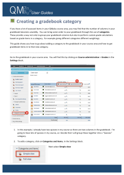 Creating a gradebook category - QMplus