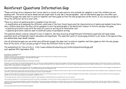Rainforest Questions Information Gap
