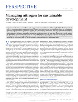 Managing nitrogen for sustainable development