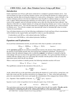 Acid-Base Titration Curves