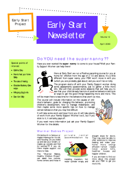 Early Start Newsletter