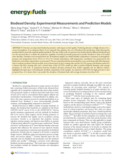 Biodiesel Density: Experimental Measurements and - PATh