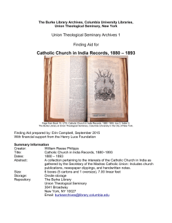 Catholic Church in India Records, 1880