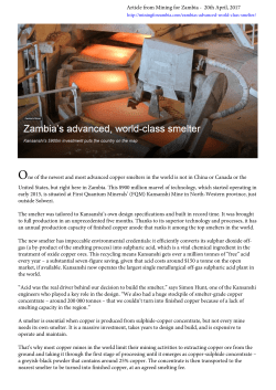 One of the newest and most advanced copper smelters in the world