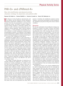 PAR-Q+ and ePARmed-X+ - Canadian Family Physician