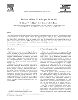Positive effects of hydrogen in metals