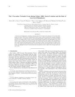 The 3 November Tornadic Event during Sydney 2000: Storm