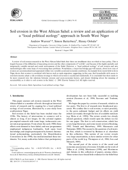 Soil erosion in the West African Sahel