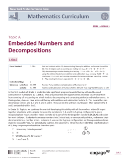 Topic A: Embedded Numbers and Decompositions