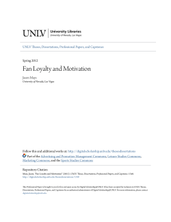 Fan Loyalty and Motivation - Digital Scholarship @UNLV