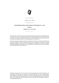 Number 34 of 1996 TELECOMMUNICATIONS (MISCELLANEOUS