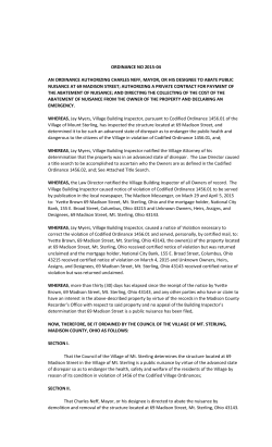 Ordinance 2015-04 - Village of Mt Sterling