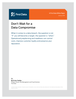 Don`t Wait for a Data Compromise