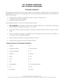 Paragraph Completion - AP Central
