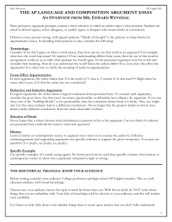 The AP Language and Composition Argument Essay