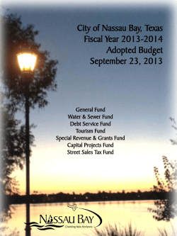 City of Nassau Bay, Texas Fiscal Year 2013