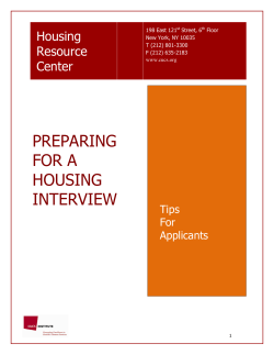 Preparing Applicants for a Housing Interview
