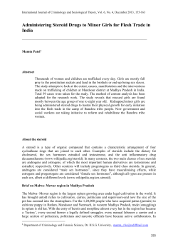 Administering Steroid Drugs to Minor Girls for Flesh Trade in India