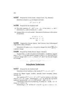 Mayhem Solutions: M357-M362