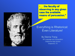 Everything is Rhetorical: Even Literature!