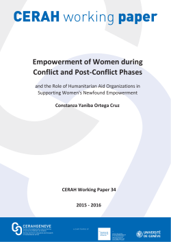 Empowerment of Women during Conflict and Post