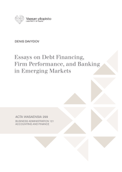 Essays on Debt Financing, Firm Performance, and Banking in