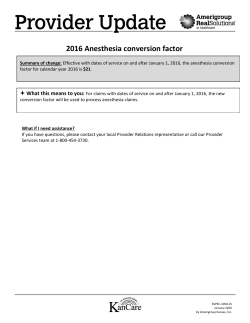 2016 Anesthesia conversion factor