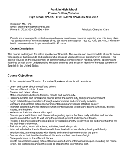 Franklin High School Course Outline/Syllabus