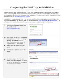 Completing the Field Trip Authorization