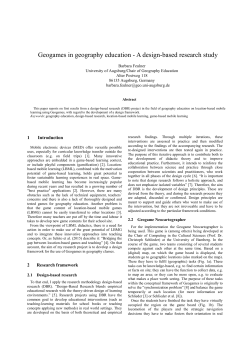 Geogames in geography education - A design