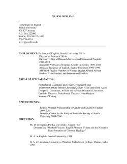 Nalini Iyer CV - Seattle University