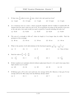 NMC Sample Problems: Grade 7