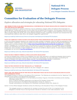Committee for Evaluation of the Delegate Process