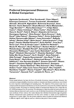 Preferred Interpersonal Distances: A Global Comparison