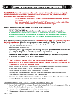 Math Full Service Scoring Packaging Instructions