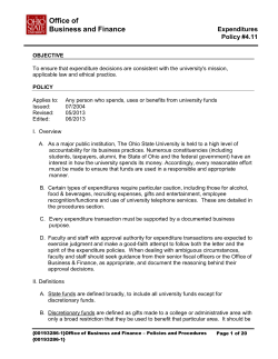 Expenditures Policy - Business and Finance