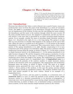 Chapter 14 Wave Motion - Farmingdale State College