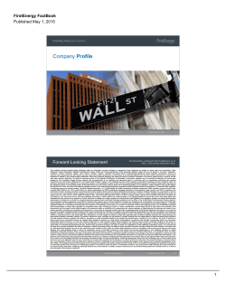 Q1 2015 FirstEnergy FactBook